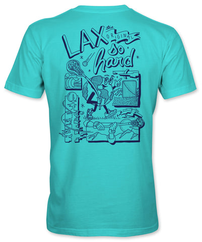 Boys Lacrosse Globe T-Shirt - Aqua Blue