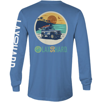 Beach Lacrosse Jeep Long Sleeve T-Shirt - Royal Blue