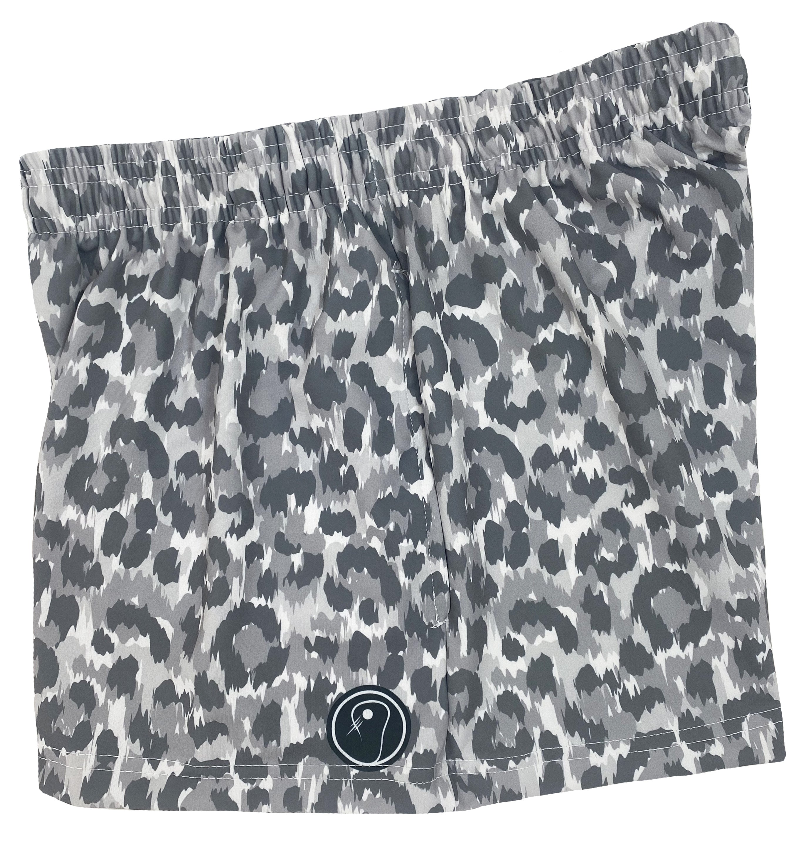 Womens Leopard Lacrosse Shorts - Gray