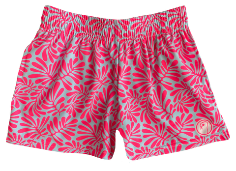 Girls Tropical Lacrosse Shorts - Pink