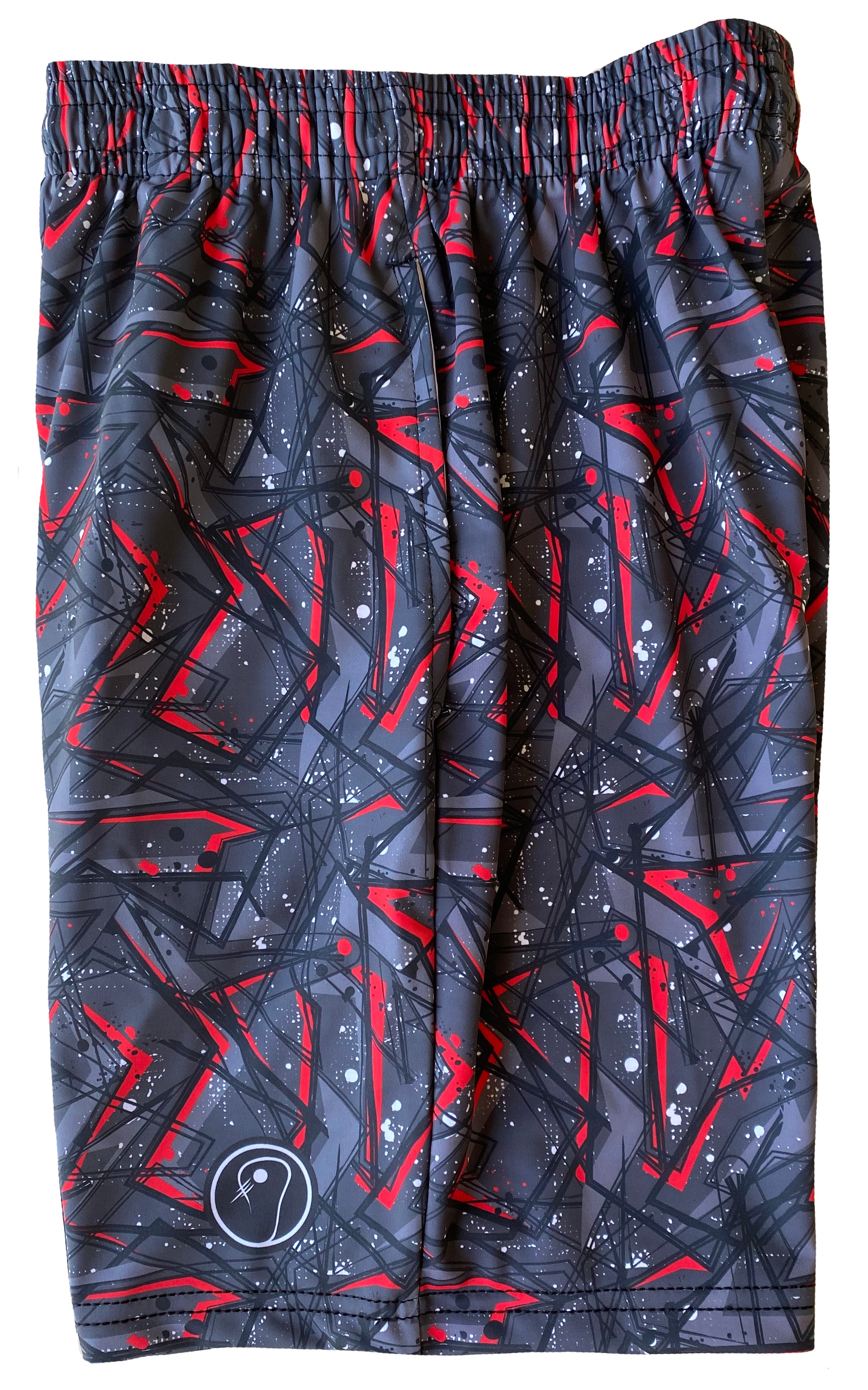 Boys Graphic Lacrosse Shorts - Black Red