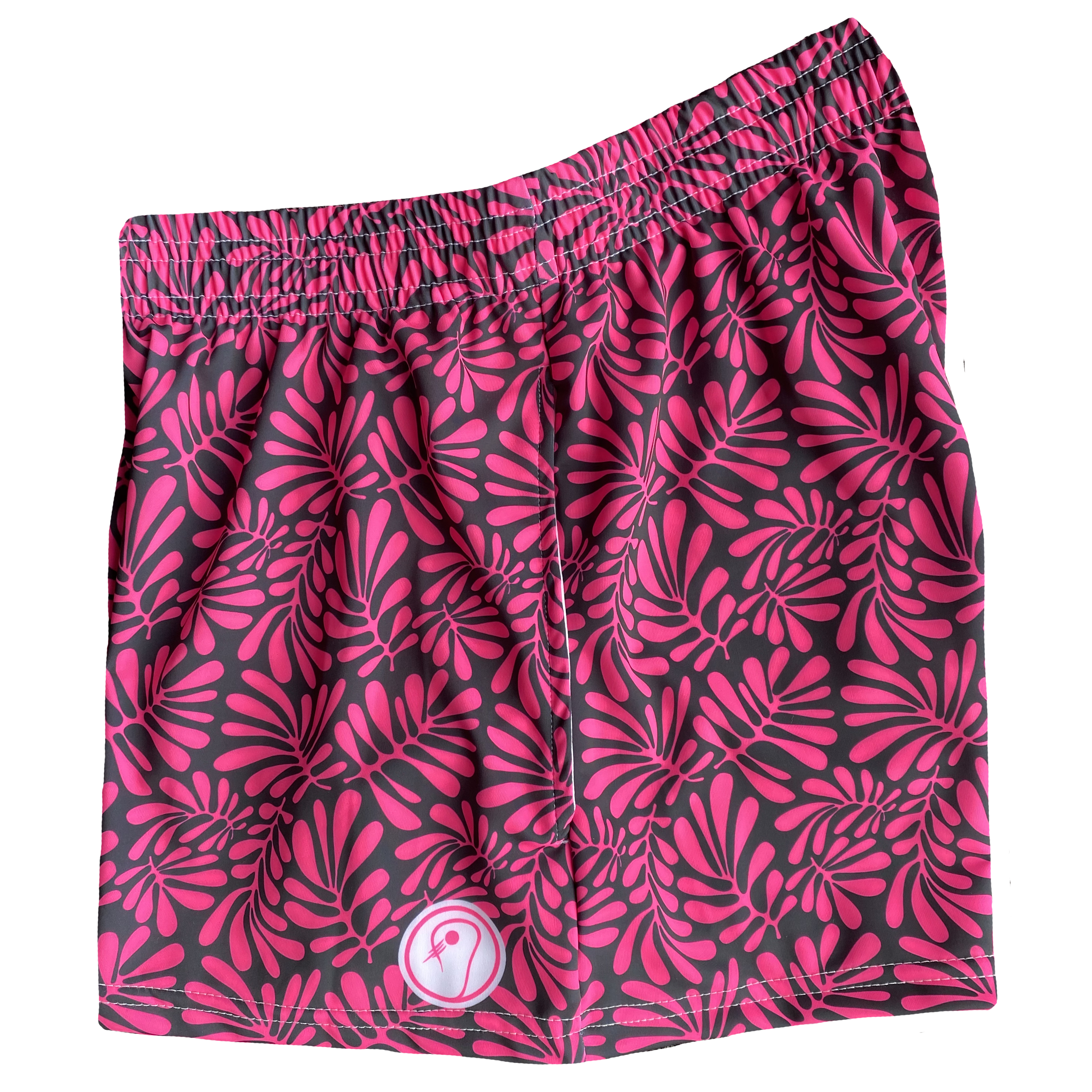 Womens Tropical Lacrosse Shorts - Black / Pink