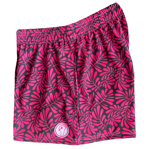 Womens Tropical Lacrosse Shorts - Black / Pink