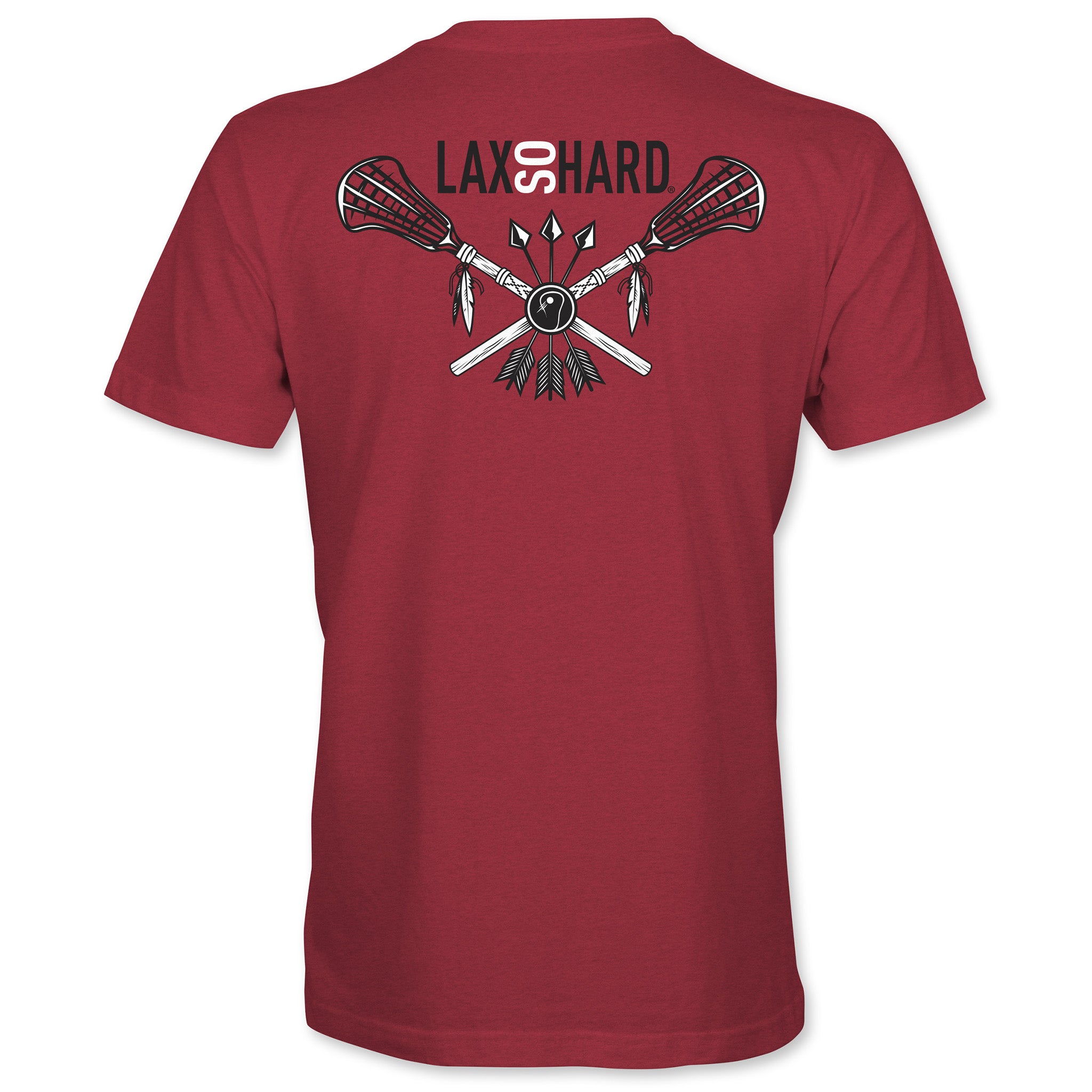 Kids Native Lacrosse T-Shirt - dark red