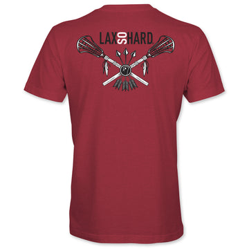 Kids Native Lacrosse T-Shirt - dark red