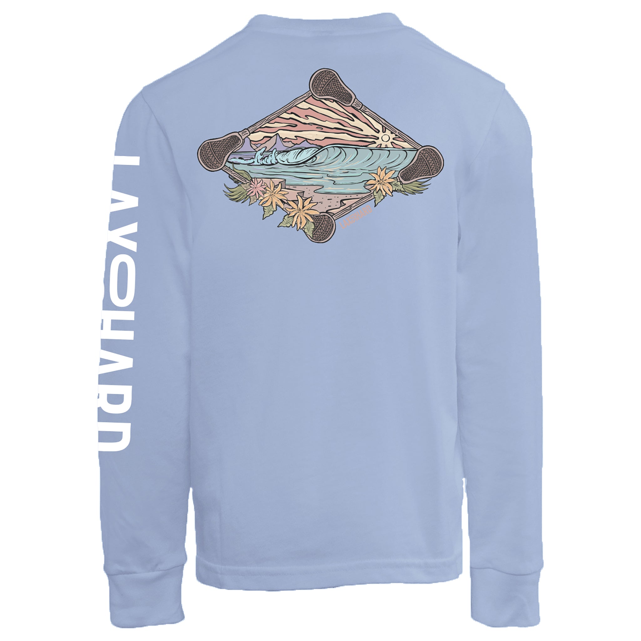 Kids Beach Lacrosse Long Sleeve T-Shirt - Light Blue