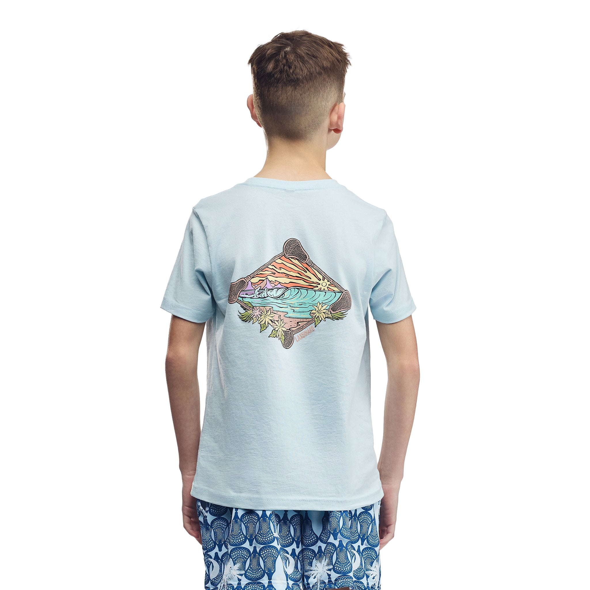 Kids Beach Lacrosse T-Shirt - Light Blue