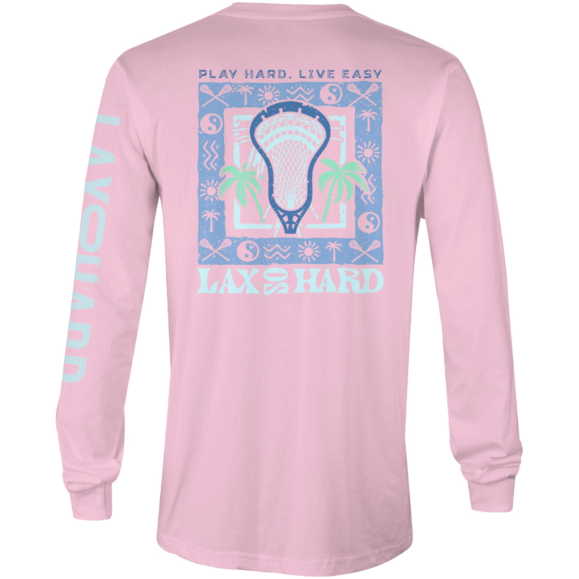 Kids pink long sleeve California-graphic lacrosse tee back