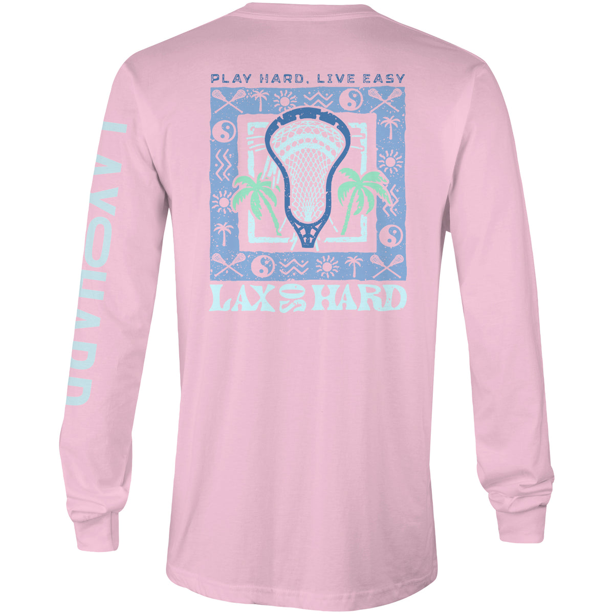 Kids pink long sleeve California-graphic lacrosse tee back