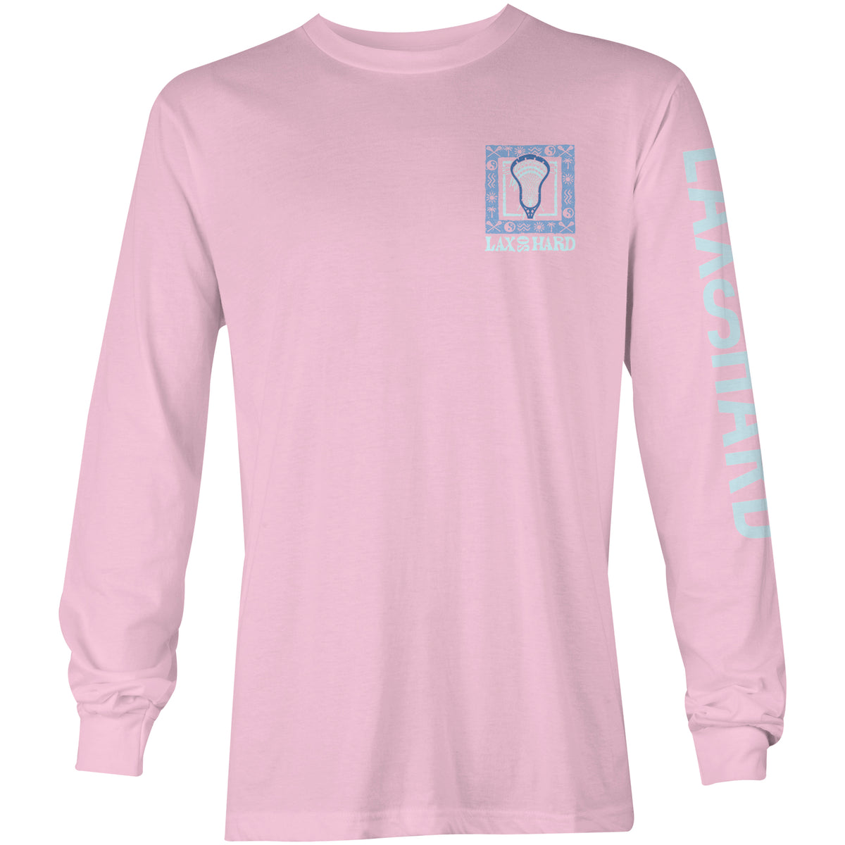Kids pink long sleeve California-graphic lacrosse tee front