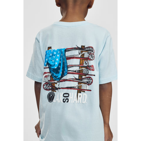 Kids Lacrosse Stick American Flag - Blue
