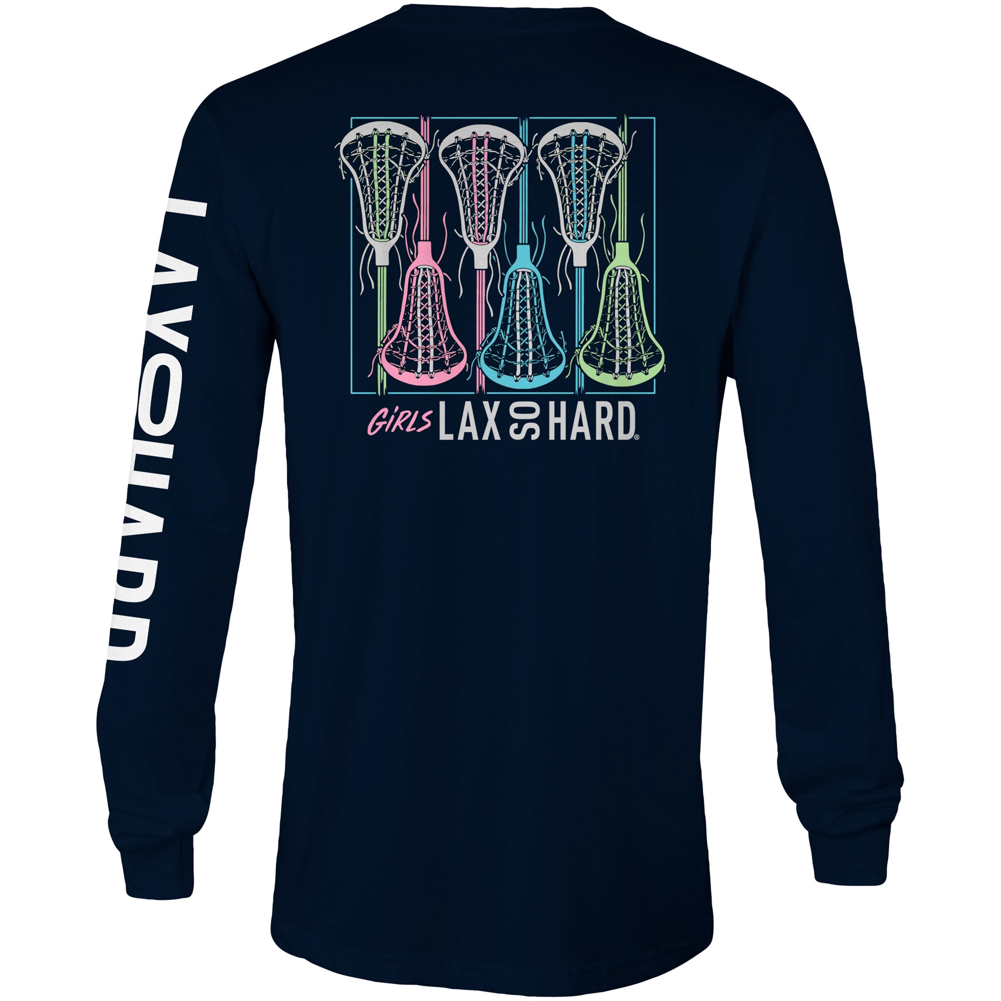 Girls LAX SO HARD Long Sleeve T-Shirt - Navy