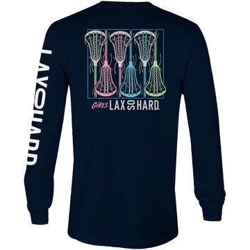 Girls LAX SO HARD Long Sleeve T-Shirt - Navy