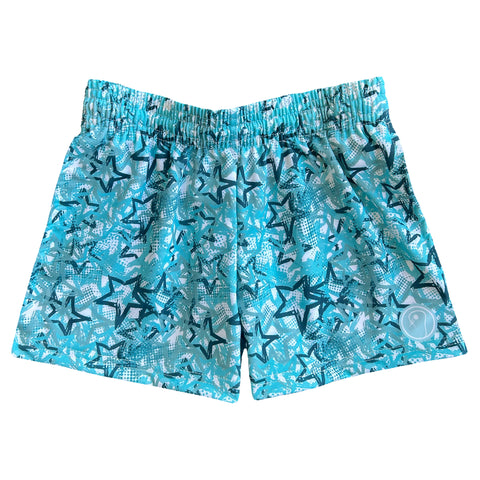 Girls Lacrosse Star Shorts - Aqua