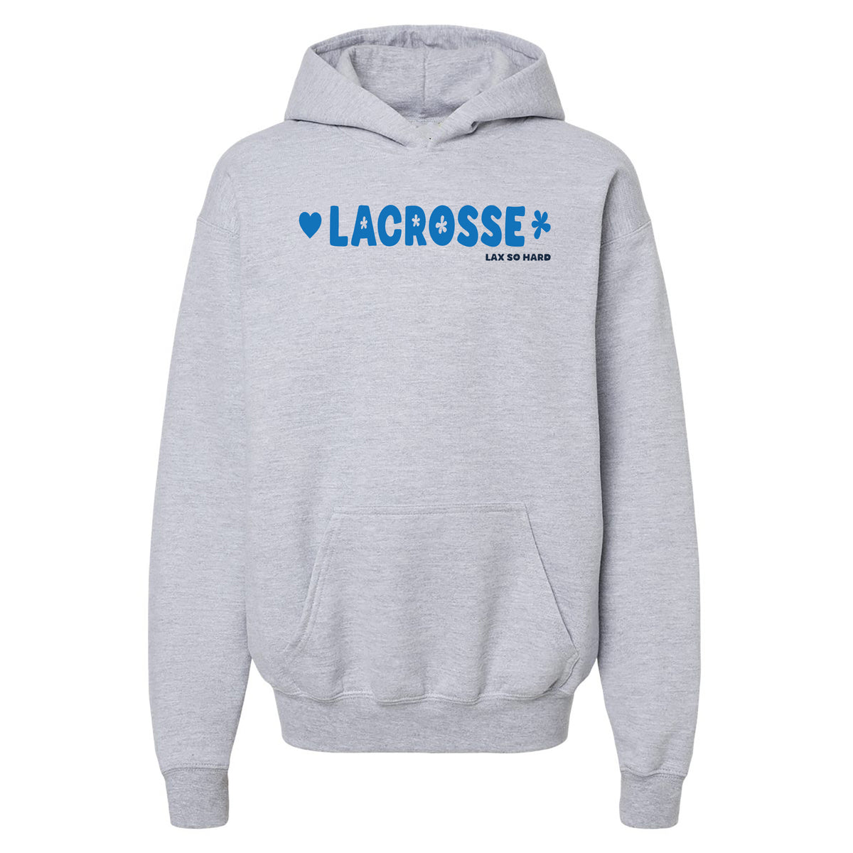 Girls Lacrosse Fun Puff Hoodie - Gray