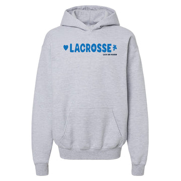 Girls Lacrosse Fun Puff Hoodie - Gray