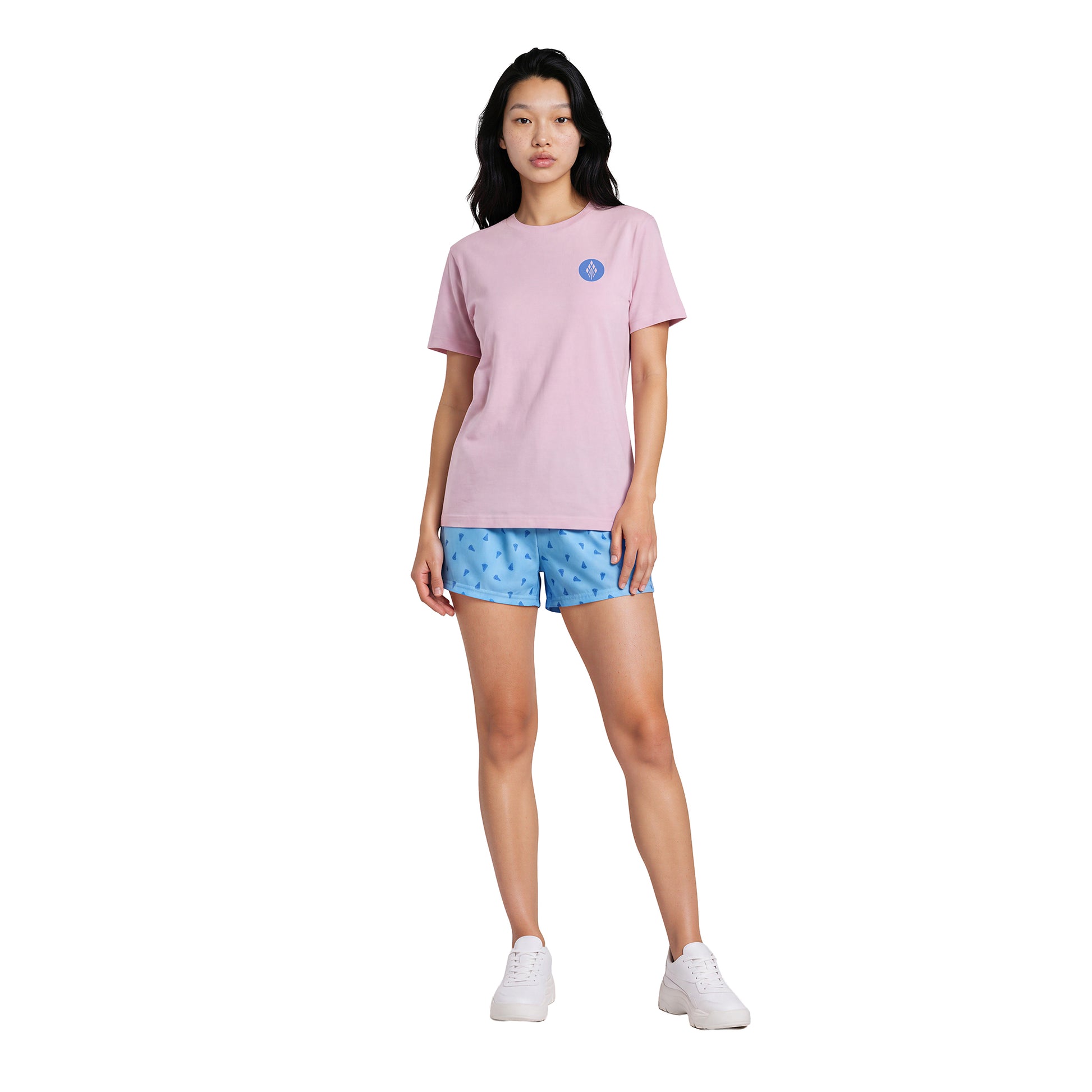 Girls blue ombre prep youth lacrosse shorts full front