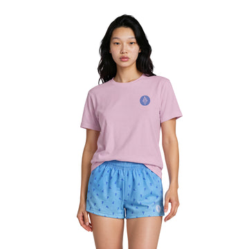 Girls blue ombre prep youth lacrosse shorts half front