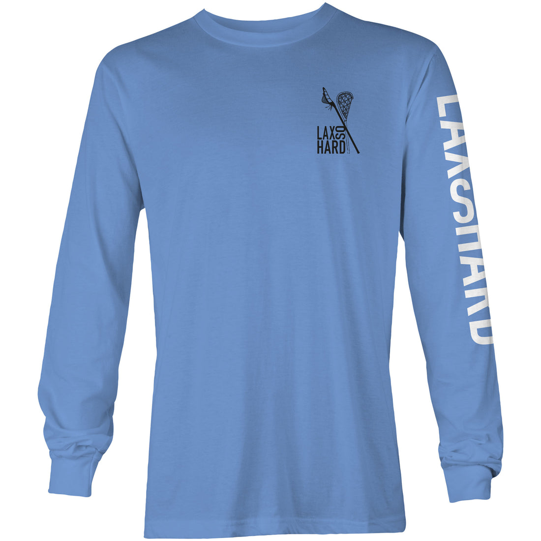 Lacrosse Stick American Flag Long Sleeve T-Shirt - Blue