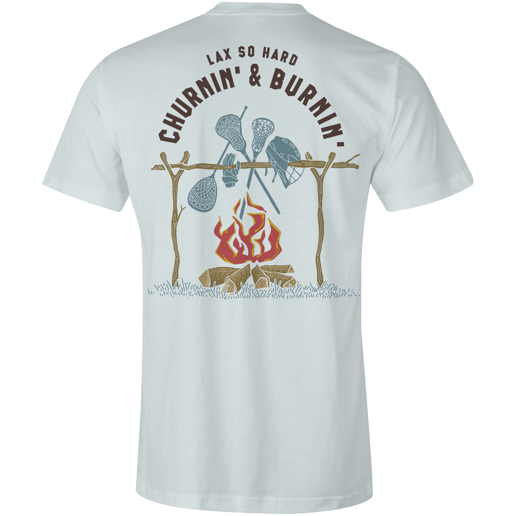 Churnin & Burnin Lacrosse T-Shirt - Ice Blue