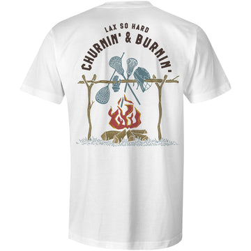 Churnin & Burnin Lacrosse T-Shirt - White