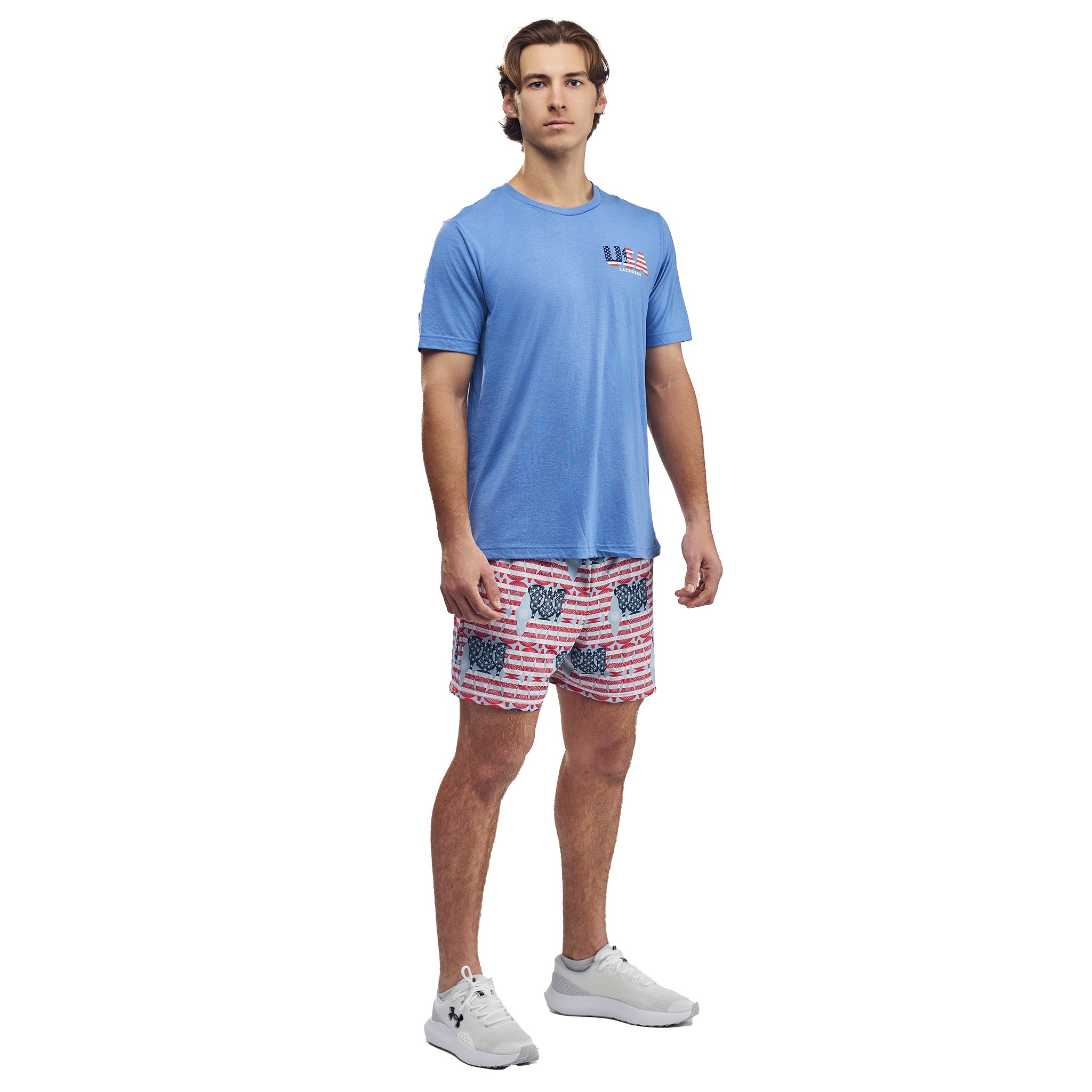 Mens American Flag Lacrosse Shorts
