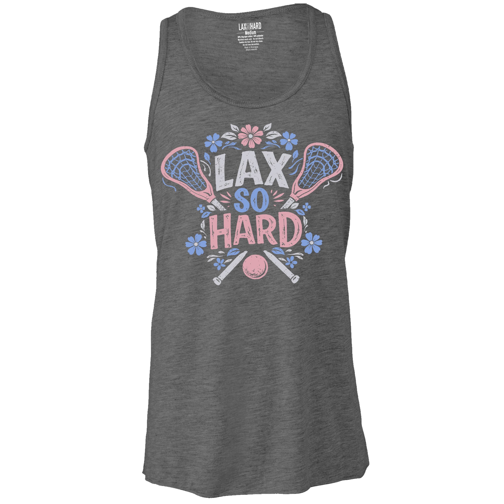 Womens Summer Lacrosse Flowy Racer Tank - Gray