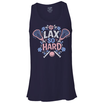 Womens Summer Lacrosse Flowy Racer Tank - Navy