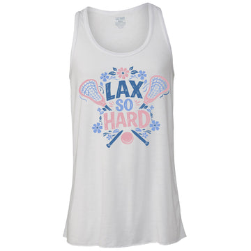 Womens Summer Lacrosse Flowy Racer Tank - White