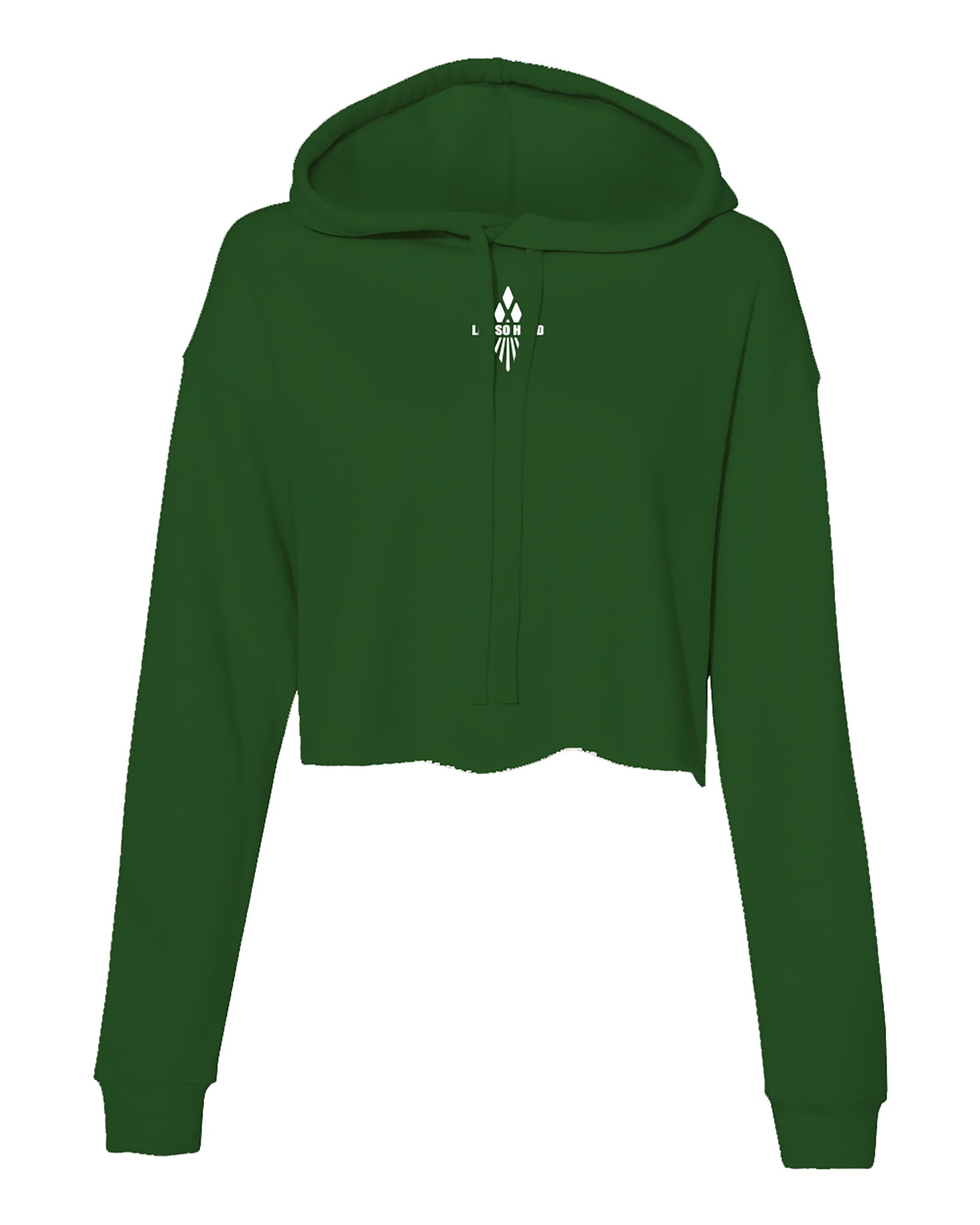 Womens Cropped Fleece Hoodie - Green