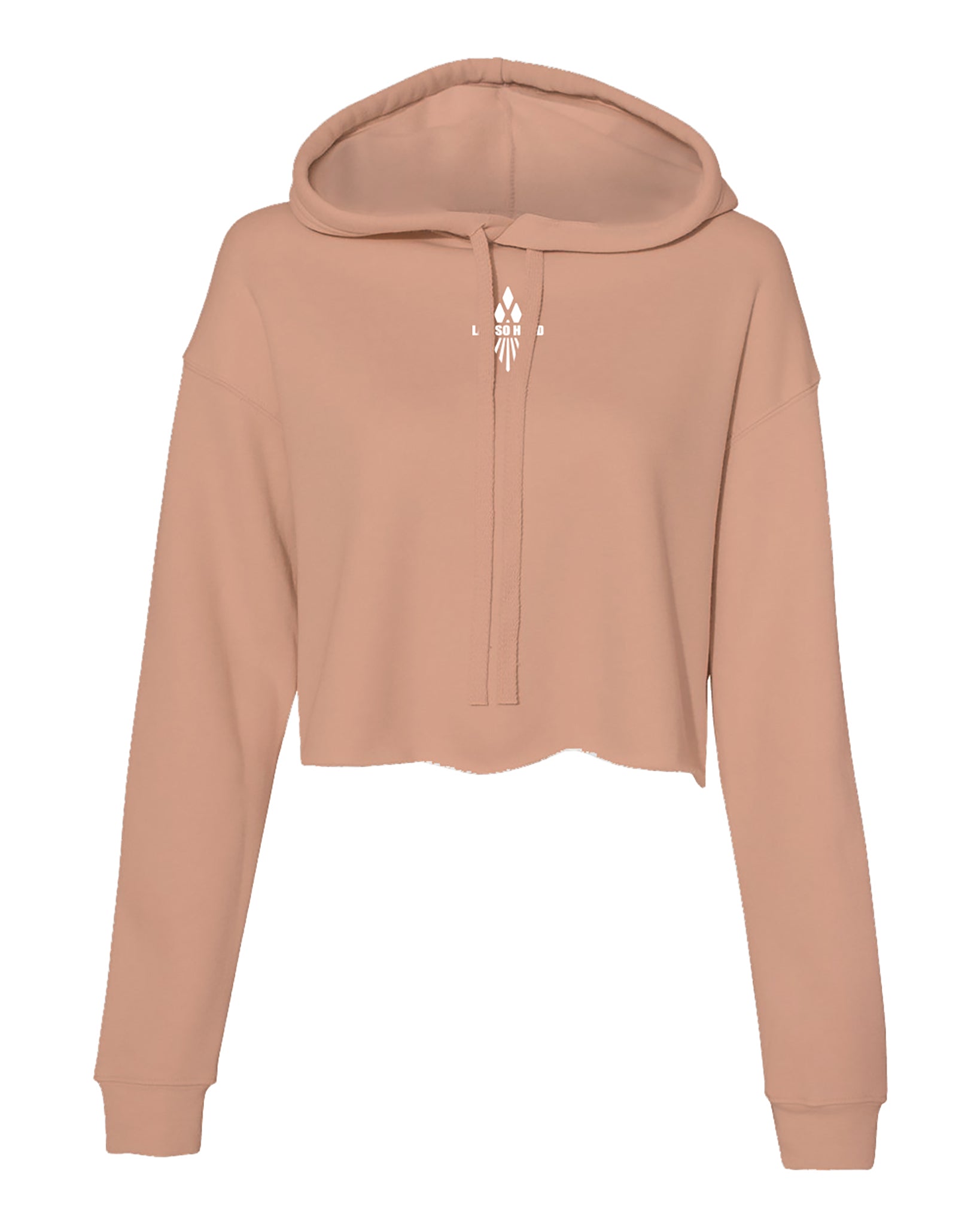 Womens Cropped Fleece Hoodie - Blush