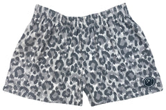 Womens Leopard Lacrosse Shorts - Gray