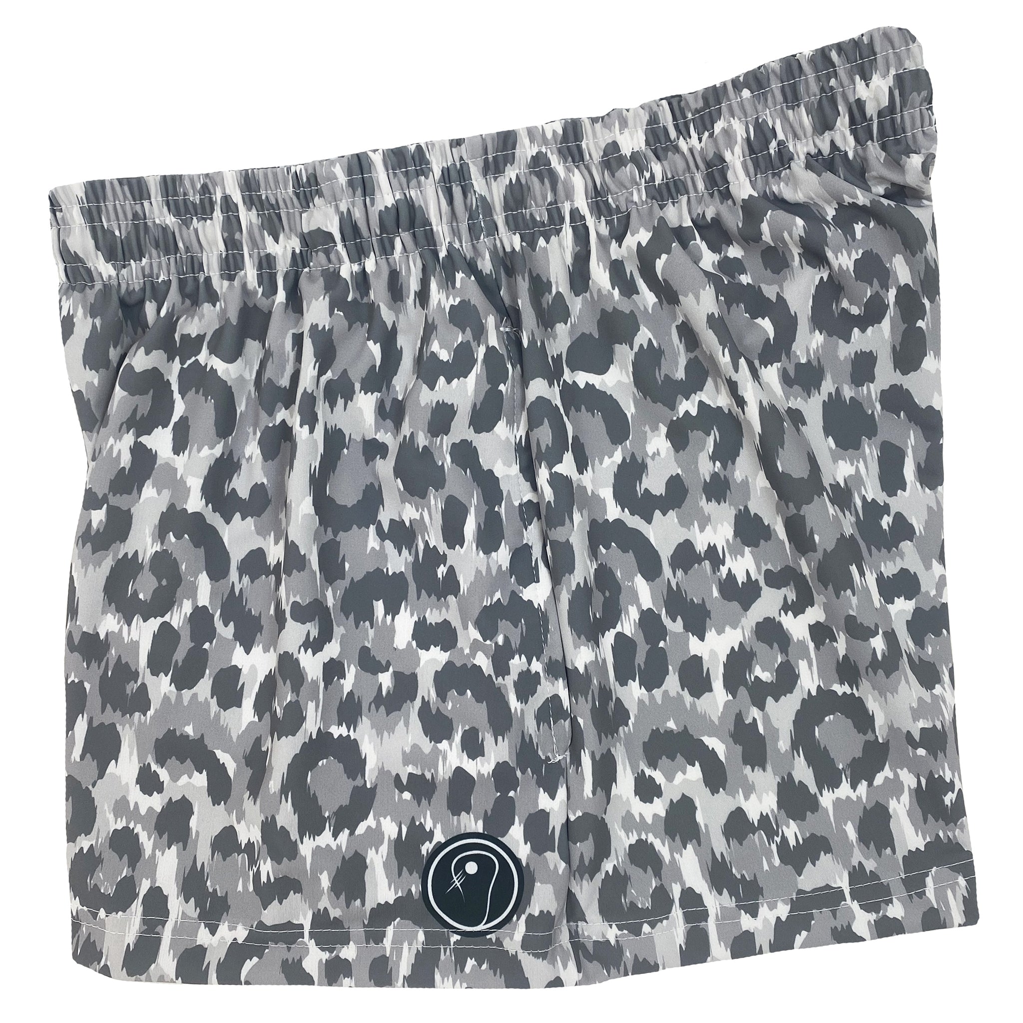 Womens Leopard Lacrosse Shorts - Gray