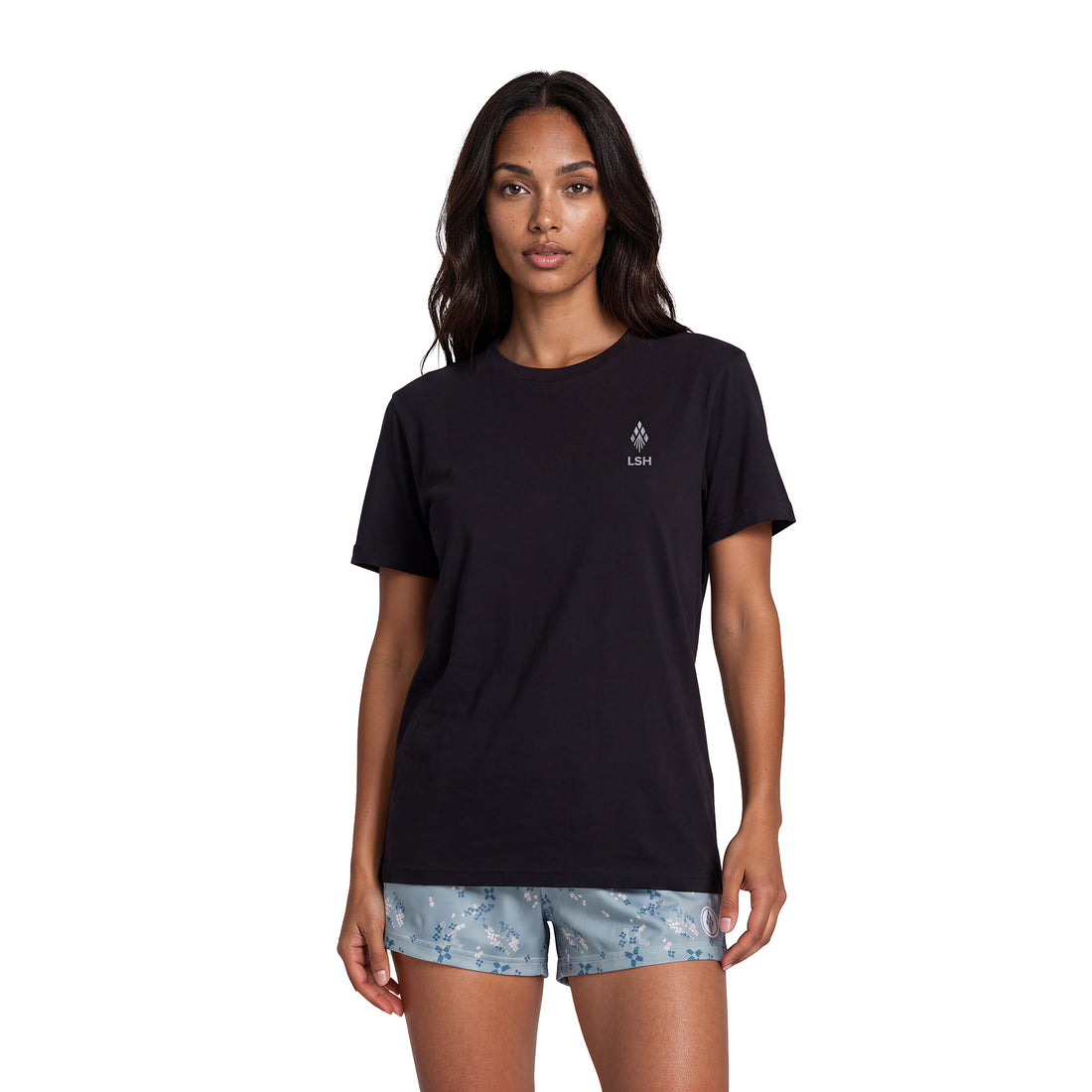 Womens black lacrosse graphic t-shirt back