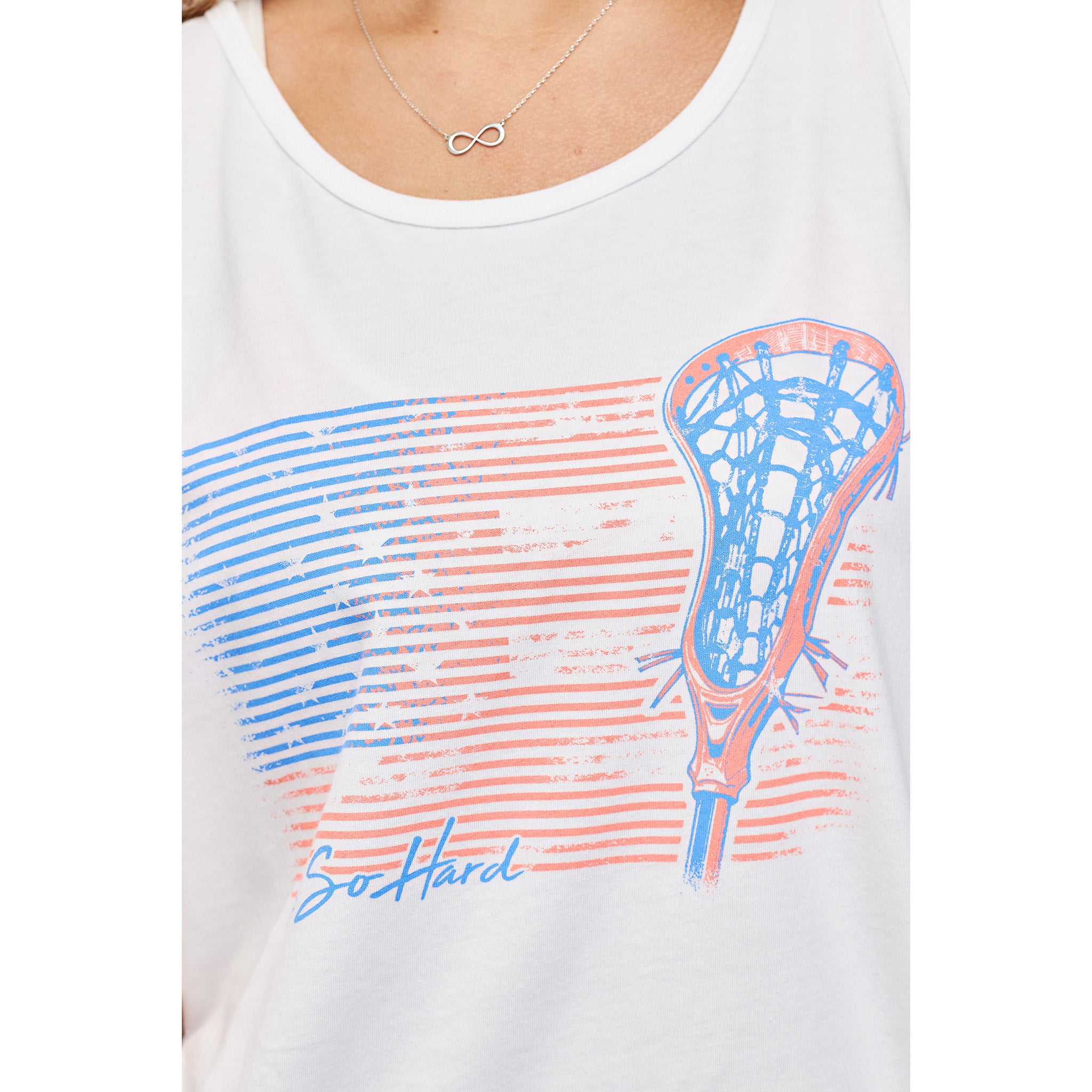 Womens Patriot Lacrosse Tank - White