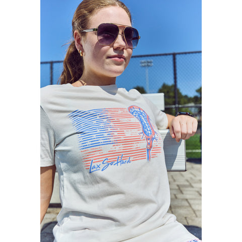 Womens Patriot Lacrosse T-Shirt - Ivory