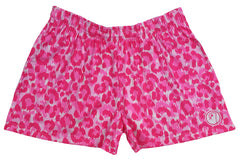 Womens Leopard Lacrosse Shorts - Pink