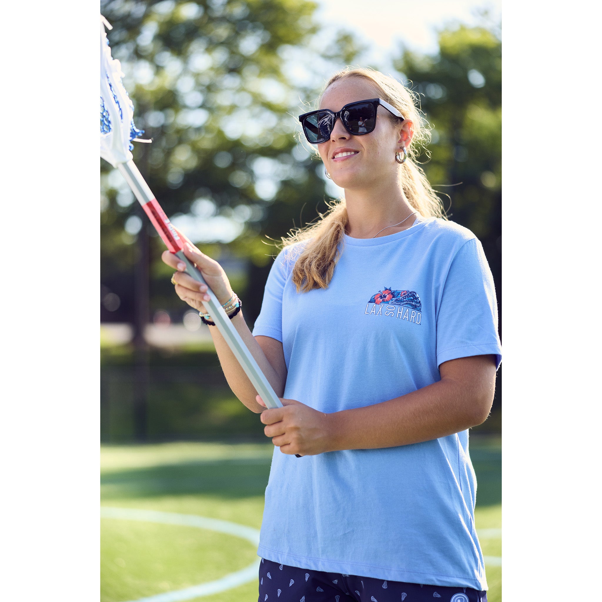Womens Spring Lacrosse T-Shirt - Blue