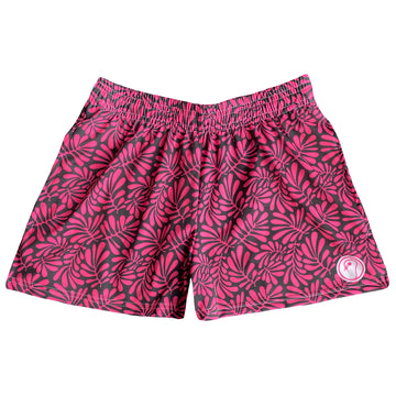 Womens Tropical Lacrosse Shorts - Black / Pink