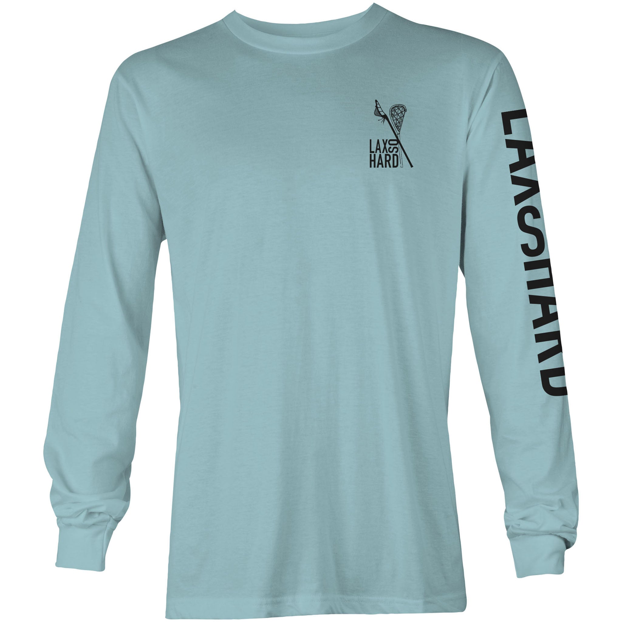 Lacrosse Stick American Flag Long Sleeve T-Shirt - Cool Mint