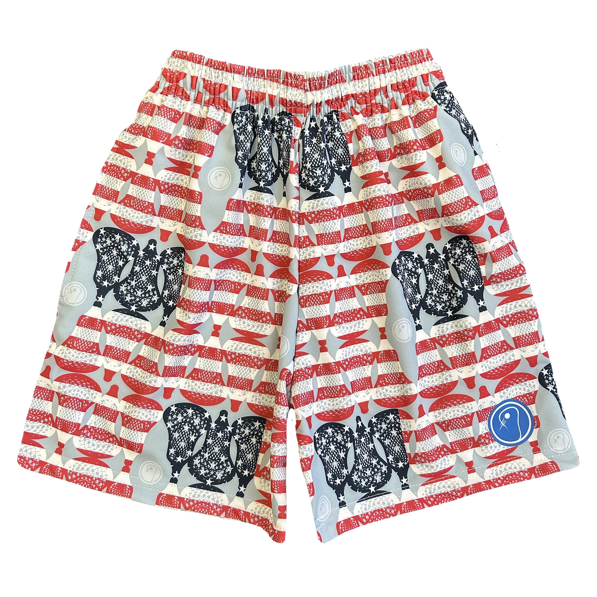 youth American flag lacrosse shorts
