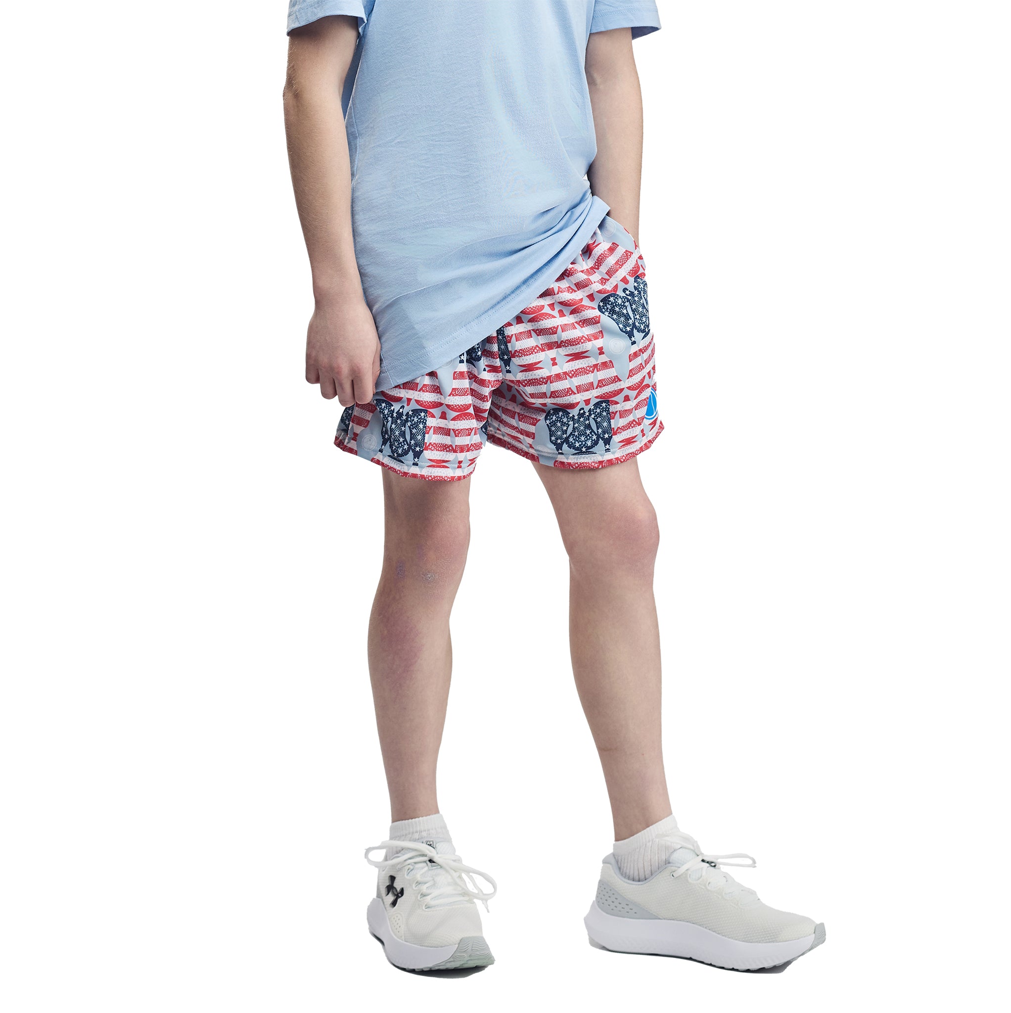 boys performance lacrosse shorts patriotic flag