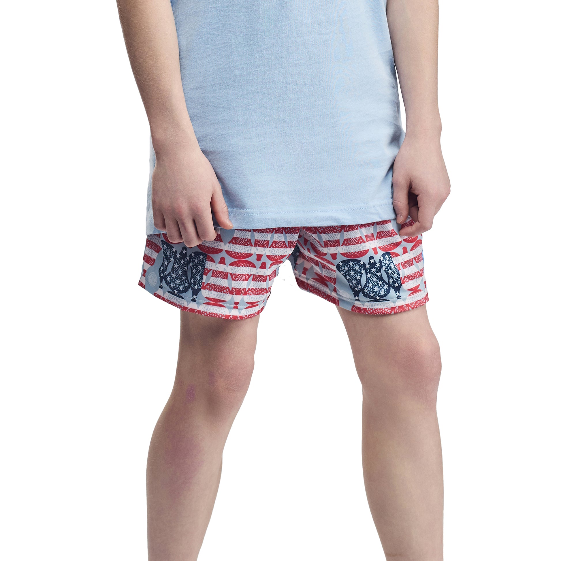 youth lacrosse shorts American flag design