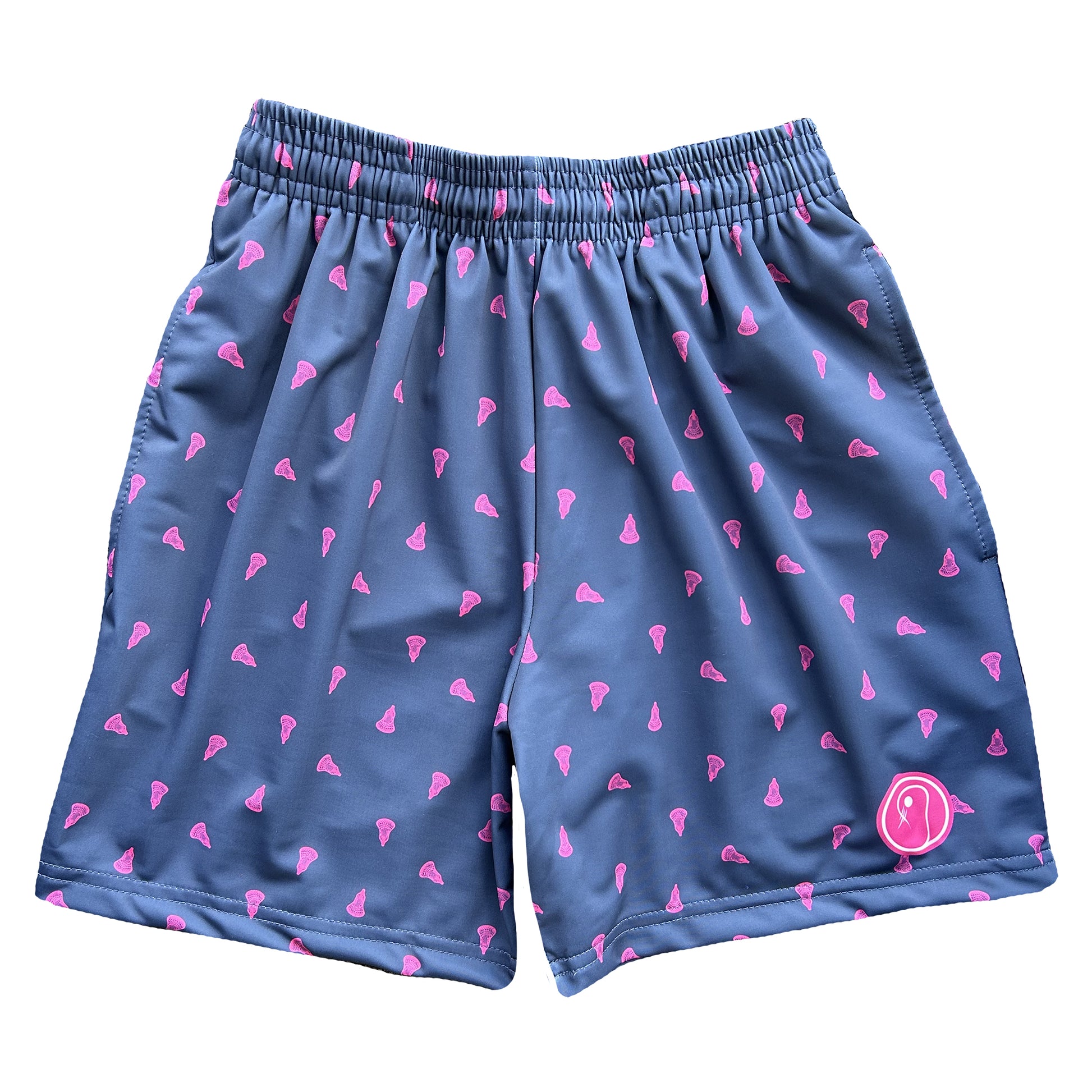 performance lacrosse shorts navy and pink