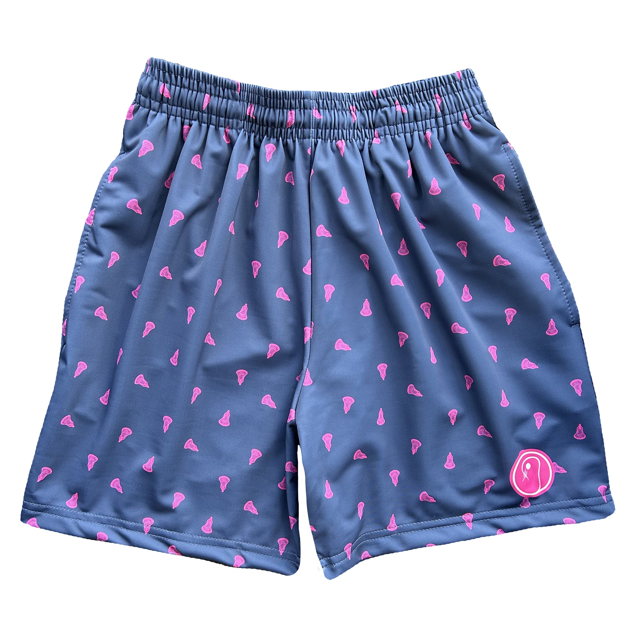 performance lacrosse shorts navy and pink