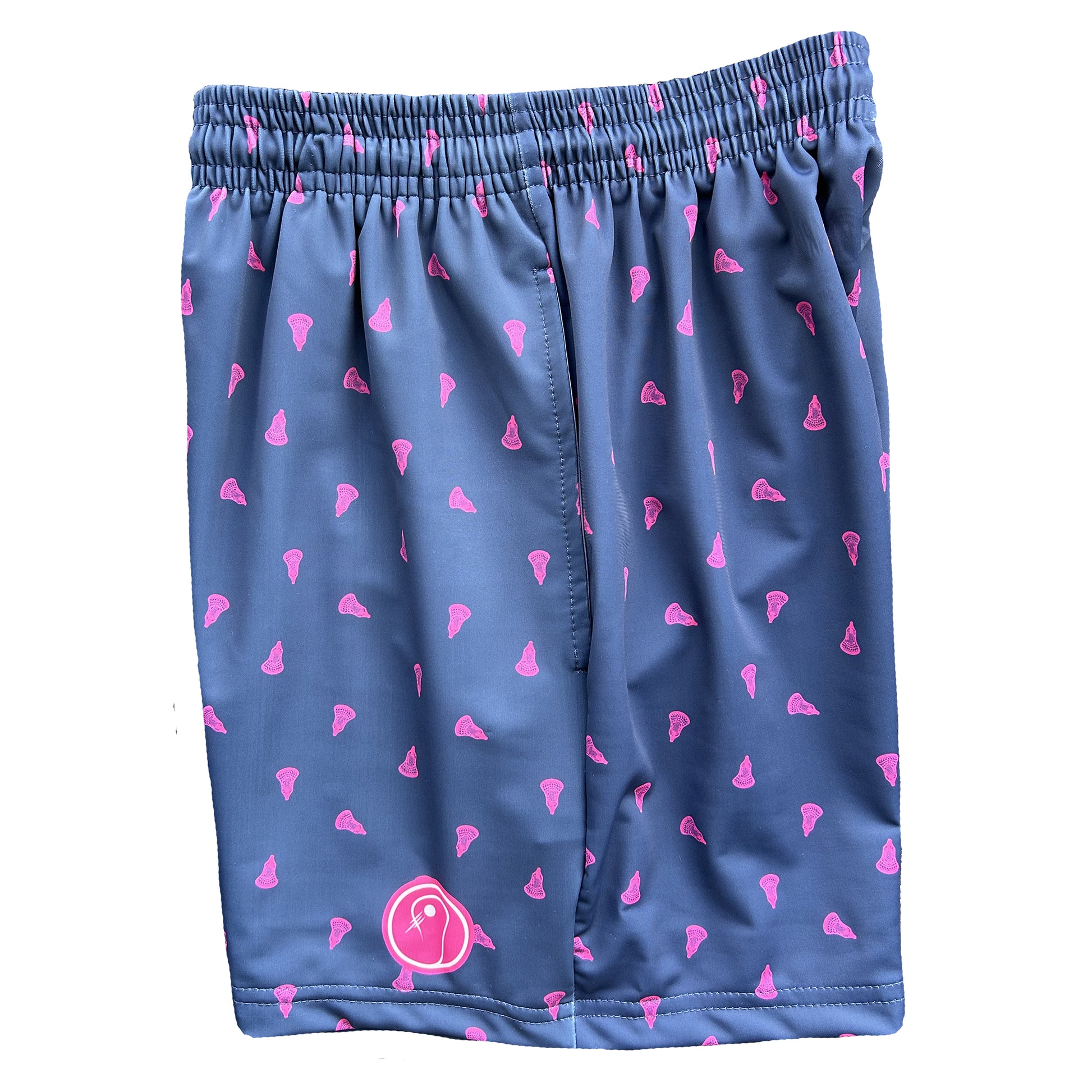lacrosse shorts moisture wicking navy and pink