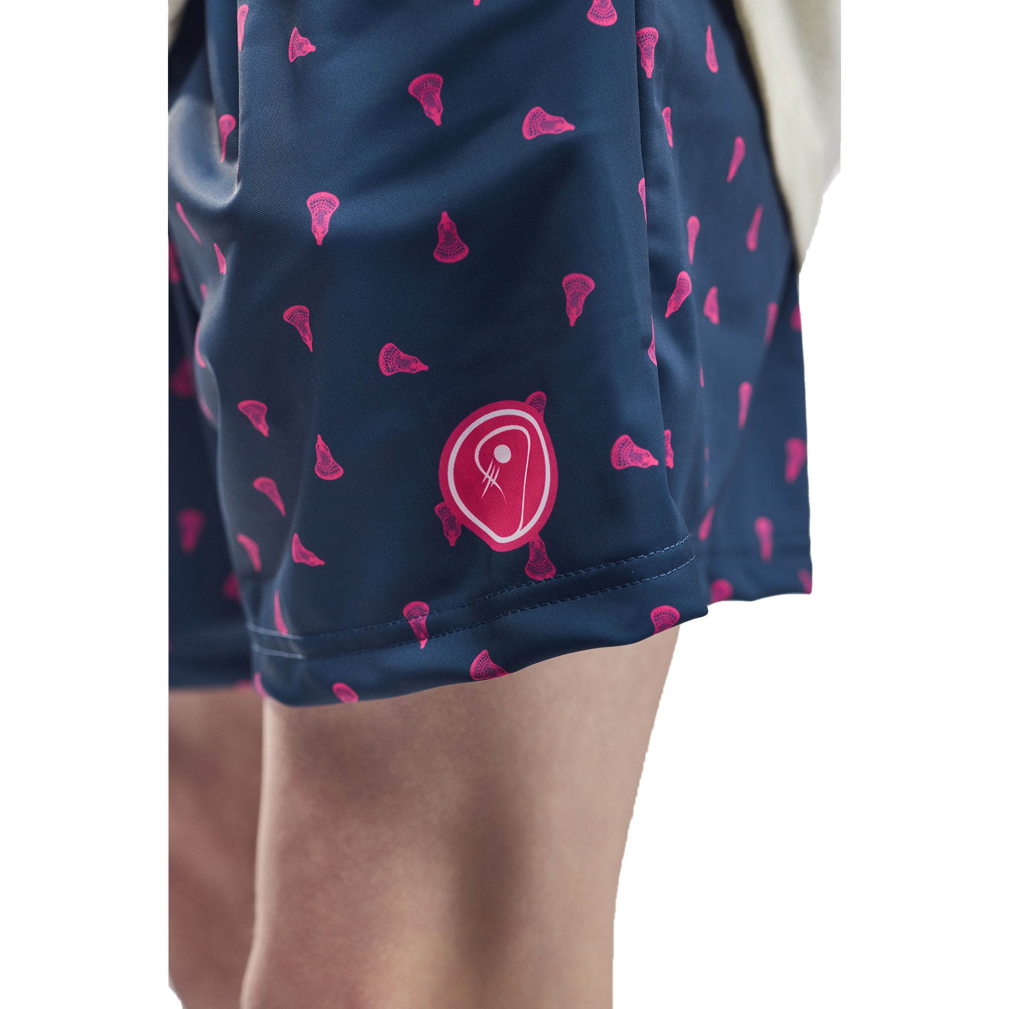 boys lacrosse shorts navy pink youth performance