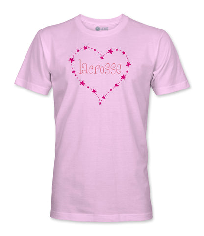 Girls LACROSSE Heart T-Shirt - Pink