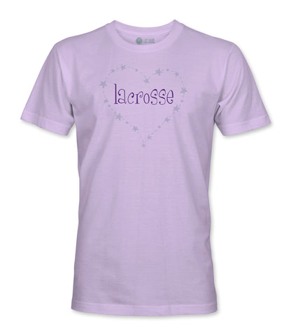 Girls LACROSSE Heart T-Shirt - Purple