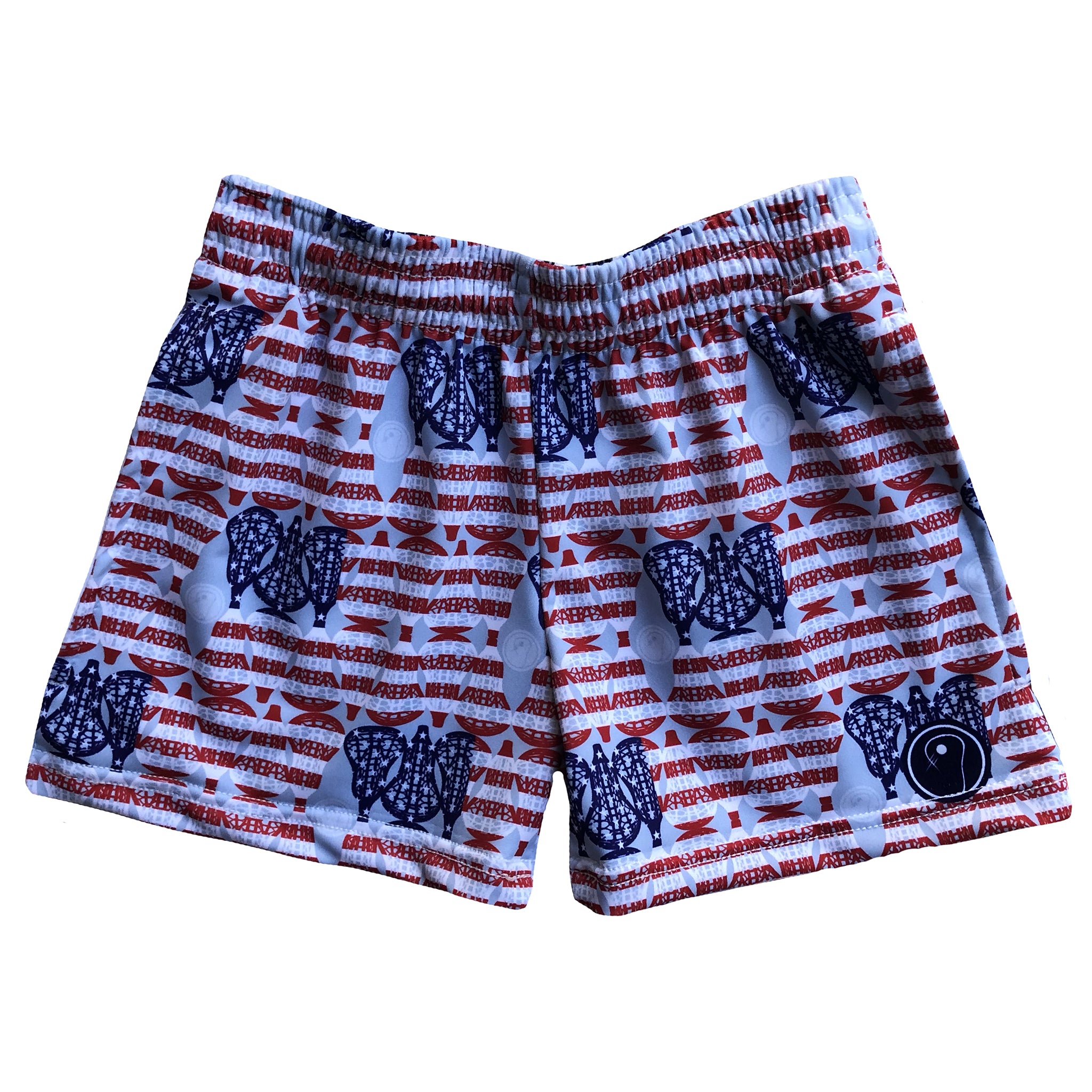 girls lacrosse shorts American flag youth performance